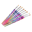 8 Piece Colorful Handle UV Gel Polish Nail Art Drawing Painting Pen Brushes Professional Set