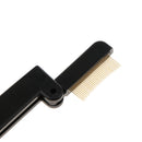 Folding Eye Lash Brow Comb Steel Teeth, Dual Sided Eyelash Mascara Brush Applicator, Eyebrow Grooming Tool for Makeup