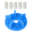 5Pcs Round Removble Plastic Nail Tips Stand Set Salon Nail Art Display Holder Set - Blue