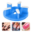 5Pcs Round Removble Plastic Nail Tips Stand Set Salon Nail Art Display Holder Set - Blue