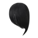 Natural Real Human Hair Side Bangs/Fringe Hand Tied Bangs Fashion Clip-in Hair Extension (Natural Black)