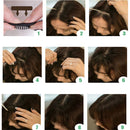 Natural Real Human Hair Side Bangs/Fringe Hand Tied Bangs Fashion Clip-in Hair Extension (Natural Black)