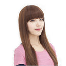 Fashion Straight Hair Bangs Clip in Hair Extensions 1 piece (Brown) Human Hair (clip bangs, Air Bangs)