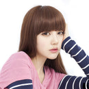 Fashion Straight Hair Bangs Clip in Hair Extensions 1 piece (Brown) Human Hair (clip bangs, Air Bangs)