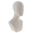 Canvas Block Cork Head Model, Hair Wig Hairpiece Making Display Stand, Mannequin Manikin Head with Shoulder Bust