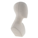 Canvas Block Cork Head Model, Hair Wig Hairpiece Making Display Stand, Mannequin Manikin Head with Shoulder Bust