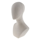 Canvas Block Cork Head Model, Hair Wig Hairpiece Making Display Stand, Mannequin Manikin Head with Shoulder Bust