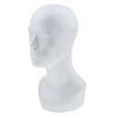 Fiberglass Male Wigs Display Mannequin Head Stand Model White,Showcase Headset Scarves Jewelry Display
