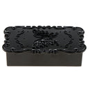3Pcs Antique Rose Flower Pattern False Eyelash Storage Box with Mirror Lid, Lovely Makeup Cosmetic Jewelry Case Organizer Tool- Black