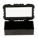 3Pcs Antique Rose Flower Pattern False Eyelash Storage Box with Mirror Lid, Lovely Makeup Cosmetic Jewelry Case Organizer Tool- Black
