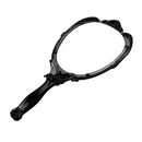 Antique Rose Flower Pattern Handheld Mirror with Folding Handle Countertop Stand 180 Degrees Full Folding Premium Black Plastic
