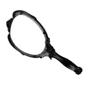 Antique Rose Flower Pattern Handheld Mirror with Folding Handle Countertop Stand 180 Degrees Full Folding Premium Black Plastic