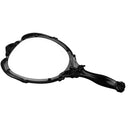 Antique Rose Flower Pattern Handheld Mirror with Folding Handle Countertop Stand 180 Degrees Full Folding Premium Black Plastic