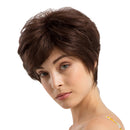 Chic Short Wigs Women Human Hair With Bangs Fluffy Layered Pixie Cut Wig