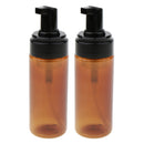 Pack of 2 Amber Plastic Foamer Bottle Pump Travel Size Soap Dispenser , 150 ml/5.29 oz