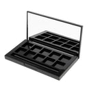 10 Grids Black Cosmetic Empty Palette Box Eyeshadow Powder Blusher Lipstick Makeup Case Highlighters Container Mirror Inside