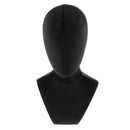 Velvet Head Mannequin Bust (Black), Jewelry Display Model for Wigs/Scarf/ Cap/Headphone