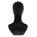 Velvet Head Mannequin Bust (Black), Jewelry Display Model for Wigs/Scarf/ Cap/Headphone