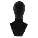 Velvet Head Mannequin Bust (Black), Jewelry Display Model for Wigs/Scarf/ Cap/Headphone