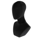 Velvet Head Mannequin Bust (Black), Jewelry Display Model for Wigs/Scarf/ Cap/Headphone
