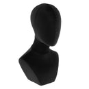 Velvet Head Mannequin Bust (Black), Jewelry Display Model for Wigs/Scarf/ Cap/Headphone