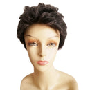 Short Fluffy Curly Hair Wig Women Natural Brown Cosplay Daily Party Costume Full Wigs