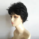 Chic Unisex Natural Fluffy Layered Wavy Wigs Fiber Curly Wigs Full Wig Black