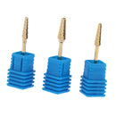 3pcs Gold Alloy Small Barrel Head Nail Drill Bit Set Nail Tips Grinding Head