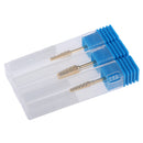 3pcs Gold Alloy Small Barrel Head Nail Drill Bit Set Nail Tips Grinding Head