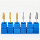 3pcs Gold Alloy Small Barrel Head Nail Drill Bit Set Nail Tips Grinding Head
