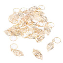 30pc Golden Leaves Pendant Metal Circlets For Dreadlock Braids DIY Hairstyle