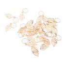 30pc Golden Leaves Pendant Metal Circlets For Dreadlock Braids DIY Hairstyle