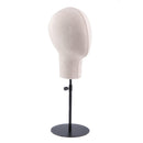 Suede Cover Mannequin Head Hat Rack Cap Wig Holder Display Stand Manikin Model Beige