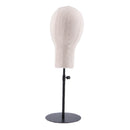 Suede Cover Mannequin Head Hat Rack Cap Wig Holder Display Stand Manikin Model Beige