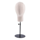 Suede Cover Mannequin Head Hat Rack Cap Wig Holder Display Stand Manikin Model Beige