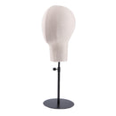 Suede Cover Mannequin Head Hat Rack Cap Wig Holder Display Stand Manikin Model Beige