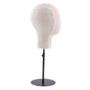 Suede Cover Mannequin Head Hat Rack Cap Wig Holder Display Stand Manikin Model Beige