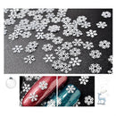 Christmas Halloween Gifts White Snowflake Nail Art Decals Metal Manicure DIY Decoration Stickers for Girls