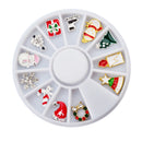 Nail Art 3D Alloy Accessories Decals 12Pcs Mixed Christmas DIY Ornament Decor Stickers
