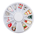 Nail Art 3D Alloy Accessories Decals 12Pcs Mixed Christmas DIY Ornament Decor Stickers