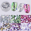 6x 3D Triangle Colorful Sequins Metallic Luster Bright Nail Stickers