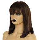 Fashion Silky Smooth Natural Straight Human Hair Cosplay Wig&Bangs For Women