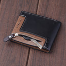 IPRee Men's Short Wallet Leather Travel Trifold ID Credit Card Holder Coin Purse