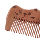Wooden Comb, Close Tooth Wood Handmade Natural Peach Wood Anti Static Comb with Handle for Detangling Smooth Hair