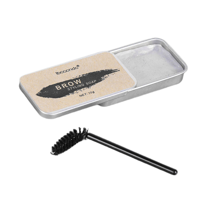 Clear Eyebrow Soap Balm Brow Styling Gel Pomade With Brows Shaper Groomer Brush