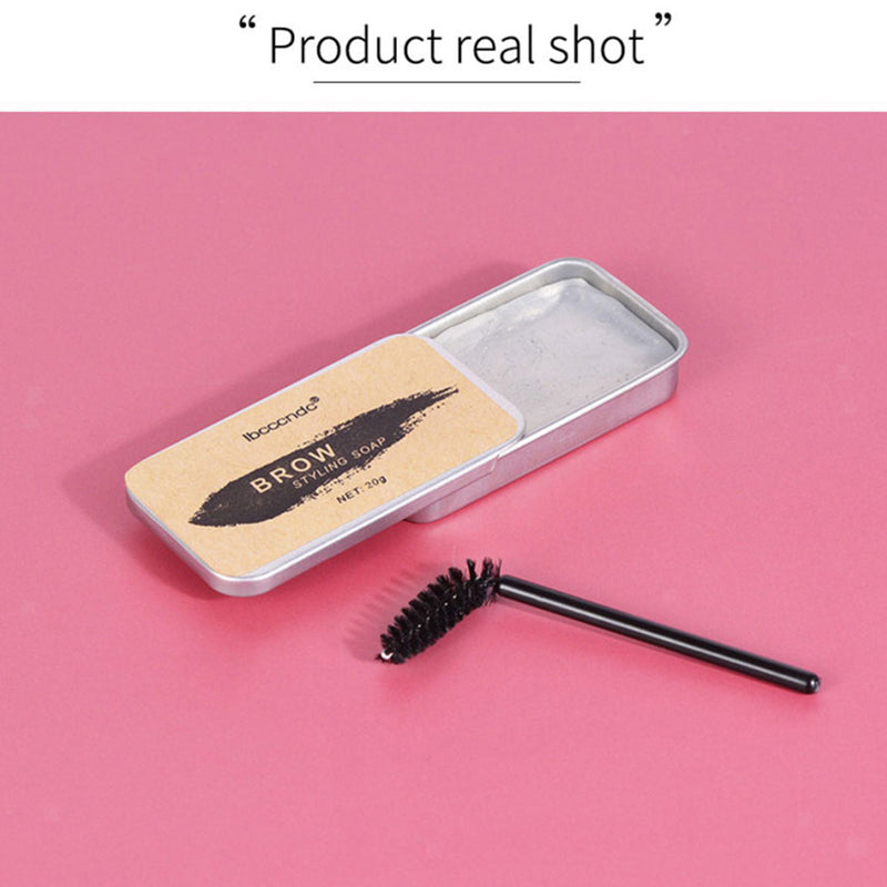 Clear Eyebrow Soap Balm Brow Styling Gel Pomade With Brows Shaper Groomer Brush