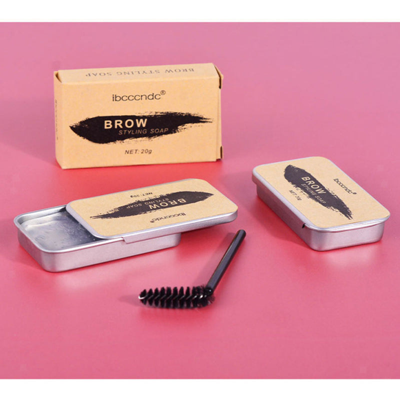 Clear Eyebrow Soap Balm Brow Styling Gel Pomade With Brows Shaper Groomer Brush