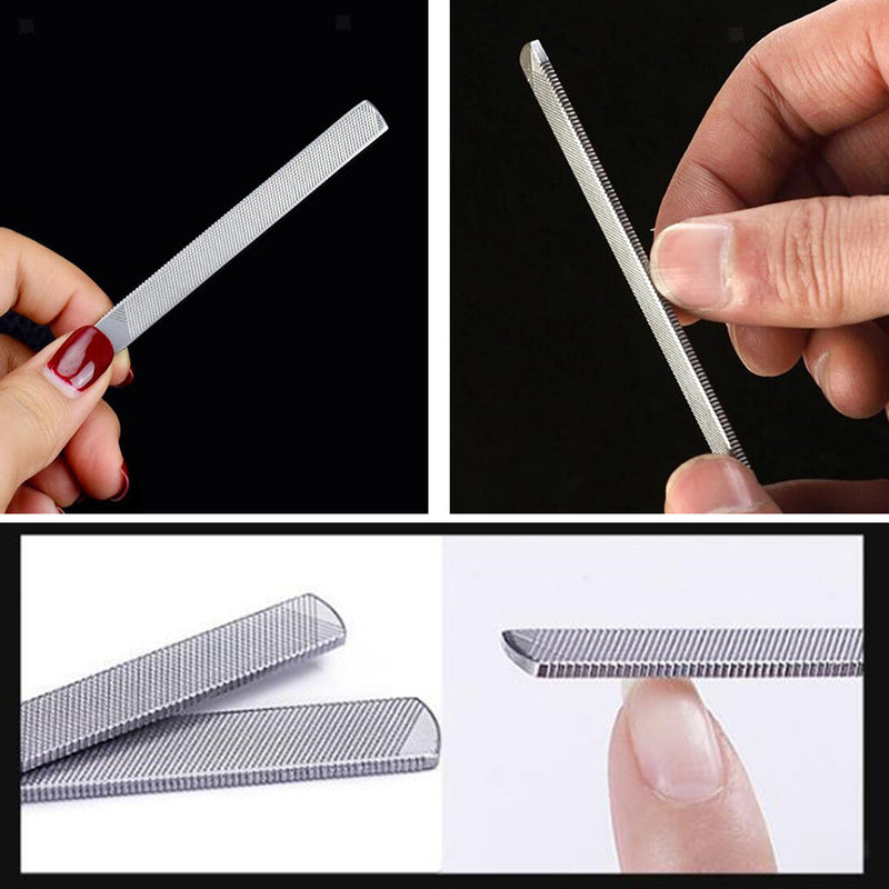 2x Double-sided Buffer Stainless Steel Nail File For