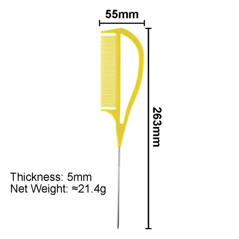 3PCS Fine-tooth Weave Highlighting Foiling Hair Comb Hair Styling Yellow