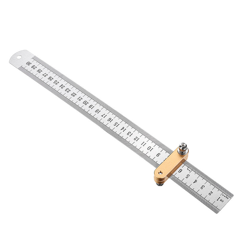 300mm Metric and Inch Parallel Line Scriber Ruler Positioning Measuring Marking Ruler Woodworking Tool